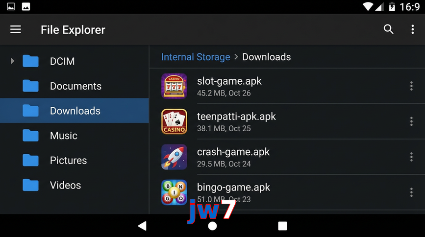 Main screen of Jw7 gameapk page for PK players